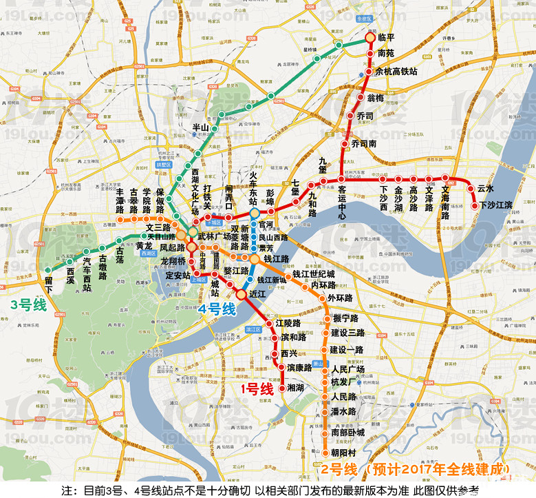 杭州地铁一号线线路图